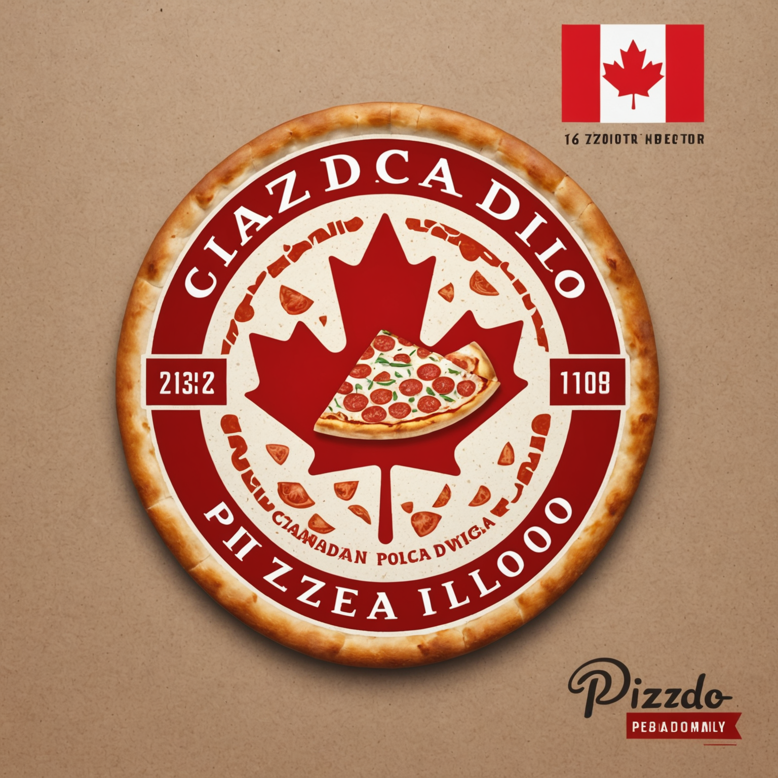 Pizzaiolo - Premium Pizza Delivery in Canada - Logo featuring red and white Canadian colors with pizza slice design