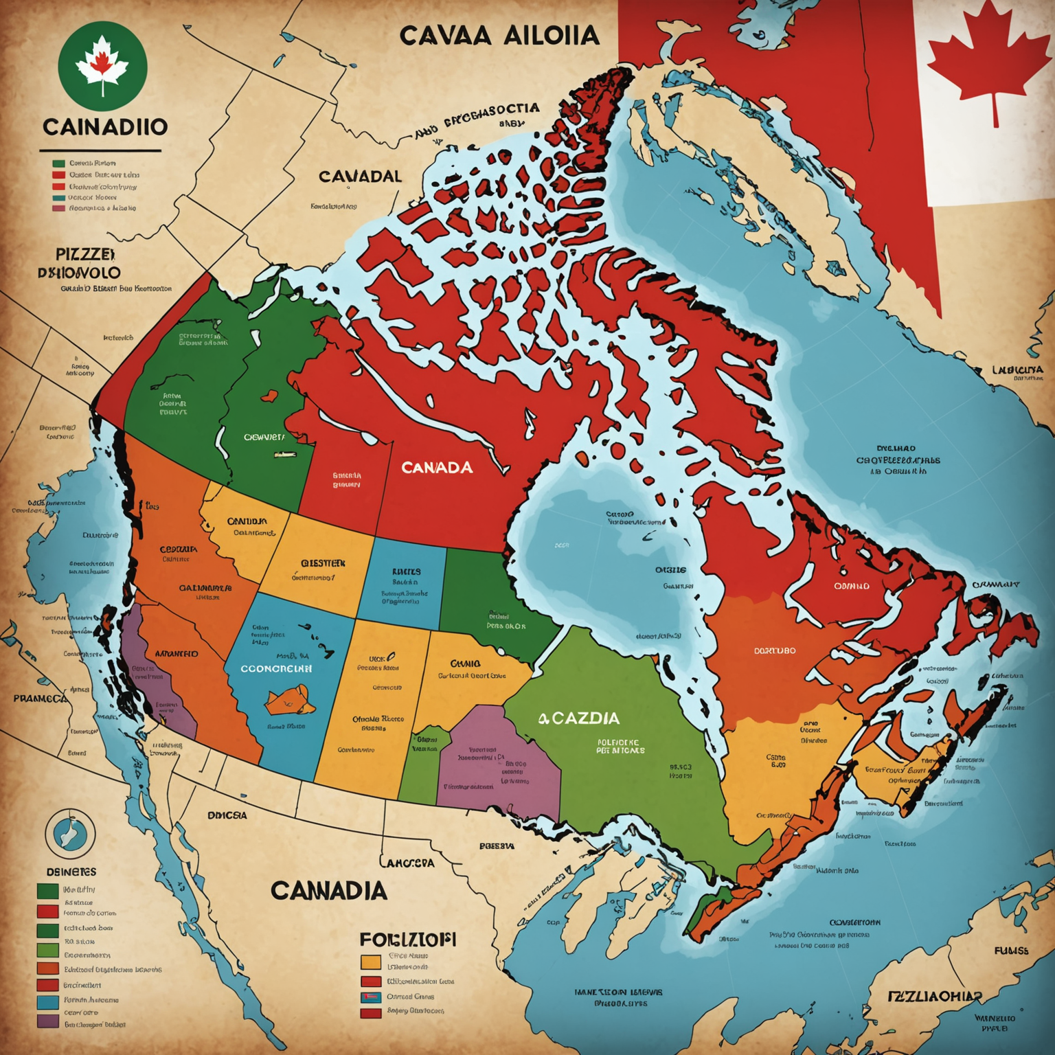Map of Canada displaying Pizzaiolo delivery coverage across all provinces and major cities